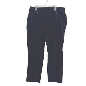 Hilary Radley Womens Black Stretch Pull-On Pants L